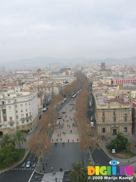 20514 View from Mirador de Colon towards Las Ramblas